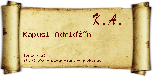 Kapusi Adrián névjegykártya